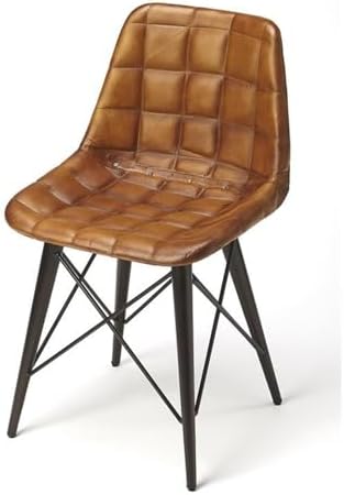 Butler Specialty Patty Leather Side Chair in Brown