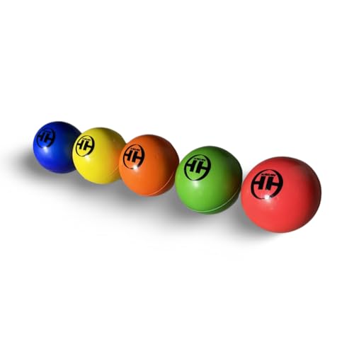 HAGAN Hockey PRO Knee Hockey Balls – Multicolor Set, Durable Street and Field Game Accessories, Ideal for Fast-Paced Outdoor Play, Enhanced Handling, and Long-Lasting Fun 5-Pack - Thumbnail 2