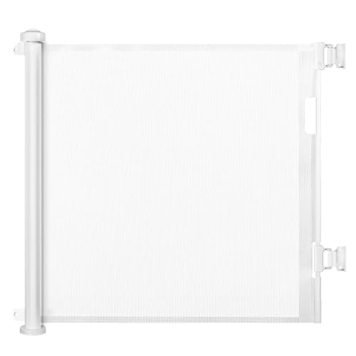 Dioxide Cancelletto di Sicurezza Retrattile per Bambini, 0-150 cm, Cancelletto di Sicurezza per Cani, Cancello Bambini Adatto per Scale, Corridoi, Interni ed Esterni (Bianco)