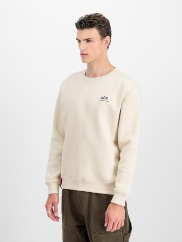 Alpha Industries Basic Sweater Small Logo Sweatshirt für Herren Jet Stream White – Ansicht 5