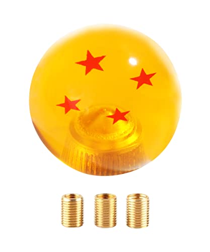 Yakefly Z Star Manual Gear Stick Shift Knob,Z Stars Shift Knob With M8X1.25 M10X1.5 M10X1.25 Adapter,Universal Round Ball Gear Shifter Knobs (4 Star) #TOP6