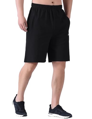 Zoulee Men's 9-inch Loose-Fit Cotton Sports Shorts with Front Fly and Zippered Pockets4