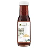 Kevala Organic Toasted Sesame Oil - Cold Pressed and Unrefined Oil for Daily Cooking and Baking, Made with Top Selection Roasted Sesame Seeds, Great for Stir-Fry Vegetables, 8 oz Glass Bottle