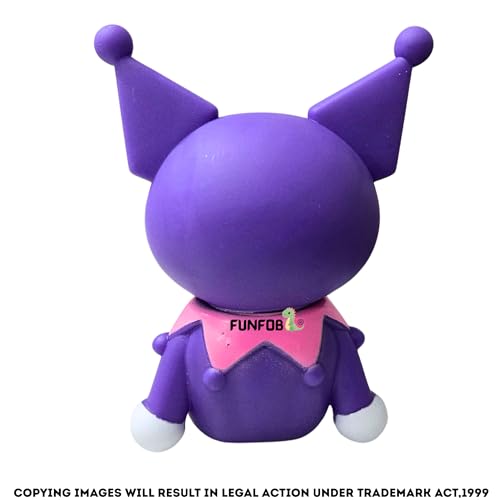 Image of FUNFOB Kuromi Action Figure Collectible Kuromi Mobile Stand for Fans Height-14cm PVC Multicolour | Kuro-mi- Mob Stand
