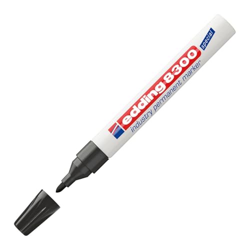 edding 10 x Permanentmarker 8300 Industry permanent Marker schwarz Rundspitze