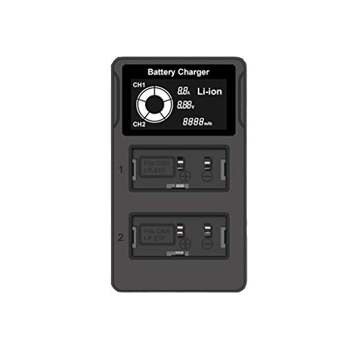 #g1cW70 Lp-E17 LCD Dual USB Charger for Canon Eos M3 M5 M6 750D 760D T6I T6S 800D 8000D