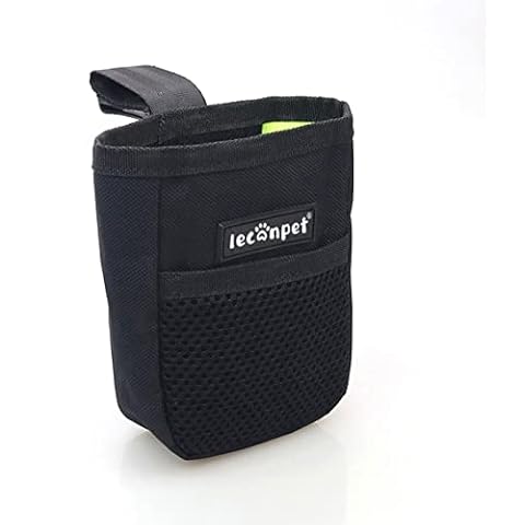 leconpet Dog Treat Pouch Portable Treat Pouch for Dog Training Easily Carries Perfect Food Snack Storage Holder for Puppy Training and Walking (Black) Cover