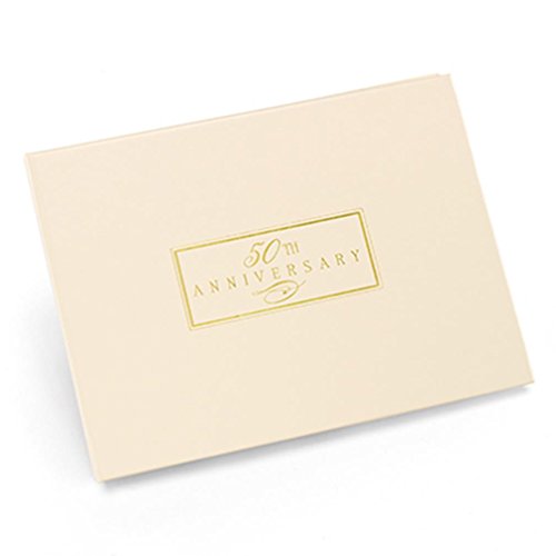 Image of Hortense B. Hewitt Wedding Anniversary Guest Book, Ivory 50th Anniversary, 7.5 inch x 5.75 inch