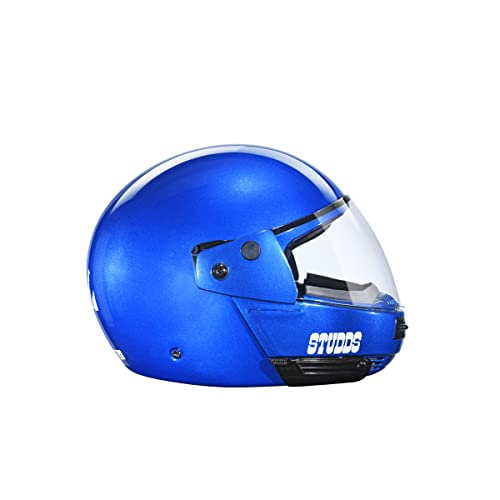 Image of Studds Ninja Pastel Plain Flip Up Full Face Helmet (Flame Blue, L)
