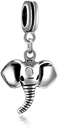 The Kiss Elephant Dangle 925 Sterling Silver Charm Bead for European Charm Bracelets