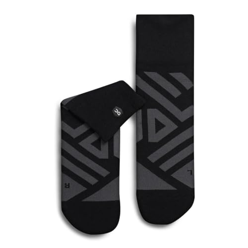 On Men's Performance Mid Socks, Black | Shadow, XL
