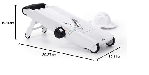 OXO Good Grips V-Blade Mandoline Slicer – Adjustable Stainless Steel Slicer with Julienne & Straight Blades, 4 Thickness Settings & Foldable Storage