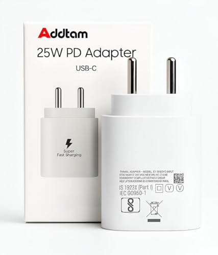 Image of Samsung 25W PD Type C Superfast Charging Adapter Compatible with Galaxy A55|A16|A36|A56|A35|A06|M36|M35|M16| M06|M05|M56|F36|F06|F05|F56|F16|S25|S24, 25watt USB C Power Adaptor|Fast Charger, White