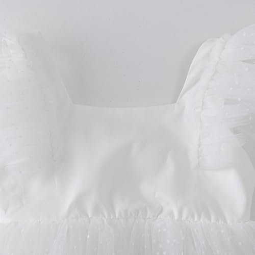 Image of Tutu.kk Toddler Girls Vintage Party Dress Ruffled Sleeve A-Line Tulle Flower Girl Dresses for Wedding,Birthday