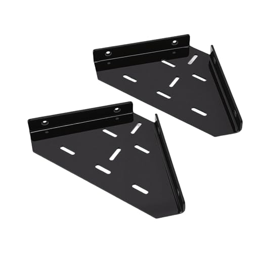 TOPINCN Estante Esquinero de Ducha Acrílico, Estante Flotante Triangular Montado en la Pared para Baño, Cocina con 3 Ranuras de Drenaje, Acabado Negro Mate