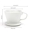 Segarty Pour Over Coffee Maker, White Ceramic Coffee Dripper Single Cup, Drip Coffee Maker Slow Brewer with 3 Holes Flat Bottom for Home, Office, Travel, Camping，Gift for Coffee Enthusiast