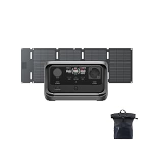 EcoFlow RIVER 3 Plus draagbare energiecentrale met zonnepaneel 45 W, LFP accu 286 Wh, uitgang 1200 W, batterijduur 16 uur voor apparaten <100 W, zonnegenerator voor buiten, camping, RV