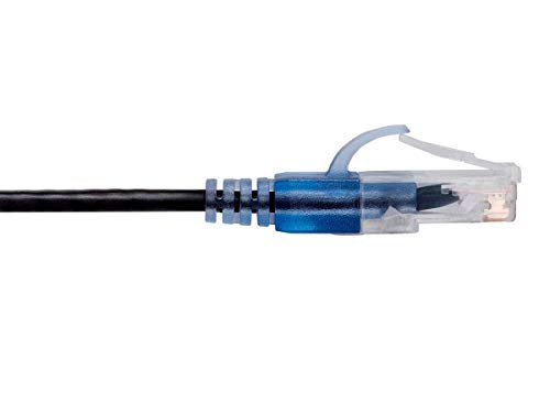 Image of Monoprice SlimRun Cat6A Ethernet Patch Cable - Network Internet Cord - RJ45, Stranded, UTP, Pure Bare Copper Wire, 30AWG, 2 Feet, Black, 5-Pack