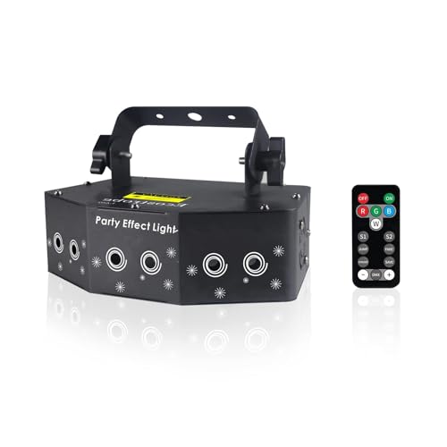 Image of Disco Party Lights,Dj Laser Lights RGB Sound Activated,Master-Slave Scan Light Projector by DMX512 Ctrol,Indoor Dance Pattern Stage - for Birthday Light Shows Clubs Bars (6 Hole)
