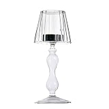 ZYDYRX 1 Stück Klarer Teelichthalter Glas Kerzenhalter Tischlampen-Form 18,5 cm für Abendessen Party Zuhause Tischeinstellungen Partys Heimdekoration Tischdeko Deko Wohnzim