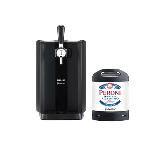 PerfectDraft Black beer bundle with Peroni Nastro Azzurro 6L keg Philips home dispenser.