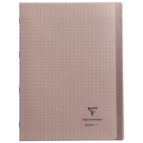 Lot de 10 Cahier Kover Book A4, 96p./48 feuilles 90 g/m² piquées, couv. transparente gris, Séyès
