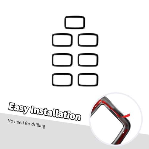 Image of Jimen Compatible with Jeep Grand Cherokee 2017-2020, 7PCS Front Grill Inserts Grille Cover Exterior Trim Accessories (Black)