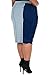 Poetic Justice Plus Size Curvy Womens High Waist Frayed Midi Two-Tone Jean Skirt Blue