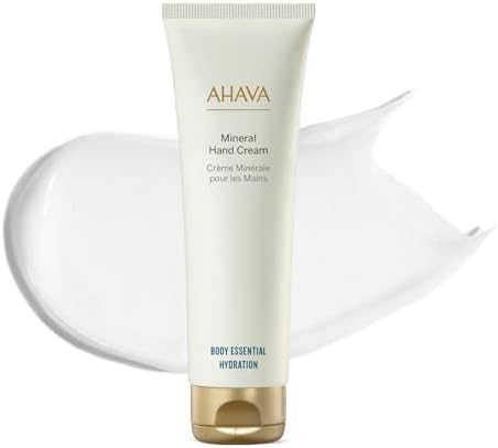 AHAVA Dead Sea Water Mineral Hand Cream - Hand Moisturizer For Dry Cracked Hands, Light & Fast Absorbing, Enriched with Exclusive blend Osmoter, Smoothing Witch Hazel & Soothing Allantoin, 3.4 Fl.Oz
