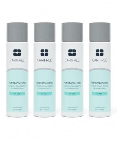 CariFree Maintenance Rinse Mint Flavor Anti-Cavity Fluoride Mouthwash Dentist Recommended Prevents Oral Decay Freshens Breath Alcohol-Free Neutralizes pH (16 Fl Oz (Pack of 4)