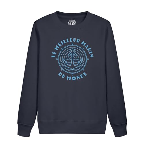 Fabulous Sweatshirt Enfant Bleu Le Meilleur Marin du Monde Marine Bateau Marchand Mer Navigation