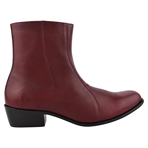 Image of LIBERTYZENO Mens Animal Print & Plain Leather Adults High Ankle Retro Dress Boots for Easter Gift