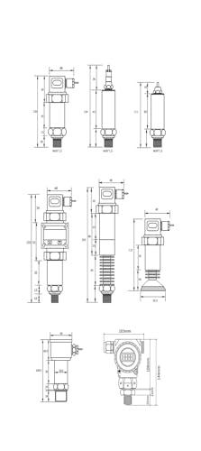 Sensor transductor de presión industrial salida 4-20ma y rosca macho G1/4 3