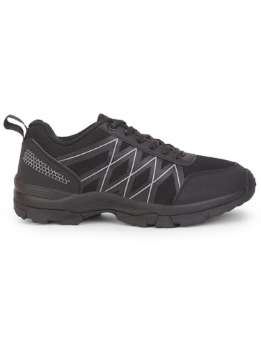Image of Liberty Leap7x MOUNTAIN2E Men Sports Lacing Running Shoes - Black & Olive Green | Comfortable and Durable - Suitable for Lace-Up Walking, Gym, Jogging and Outdoor Shoes for Man - Cushioned Footbed