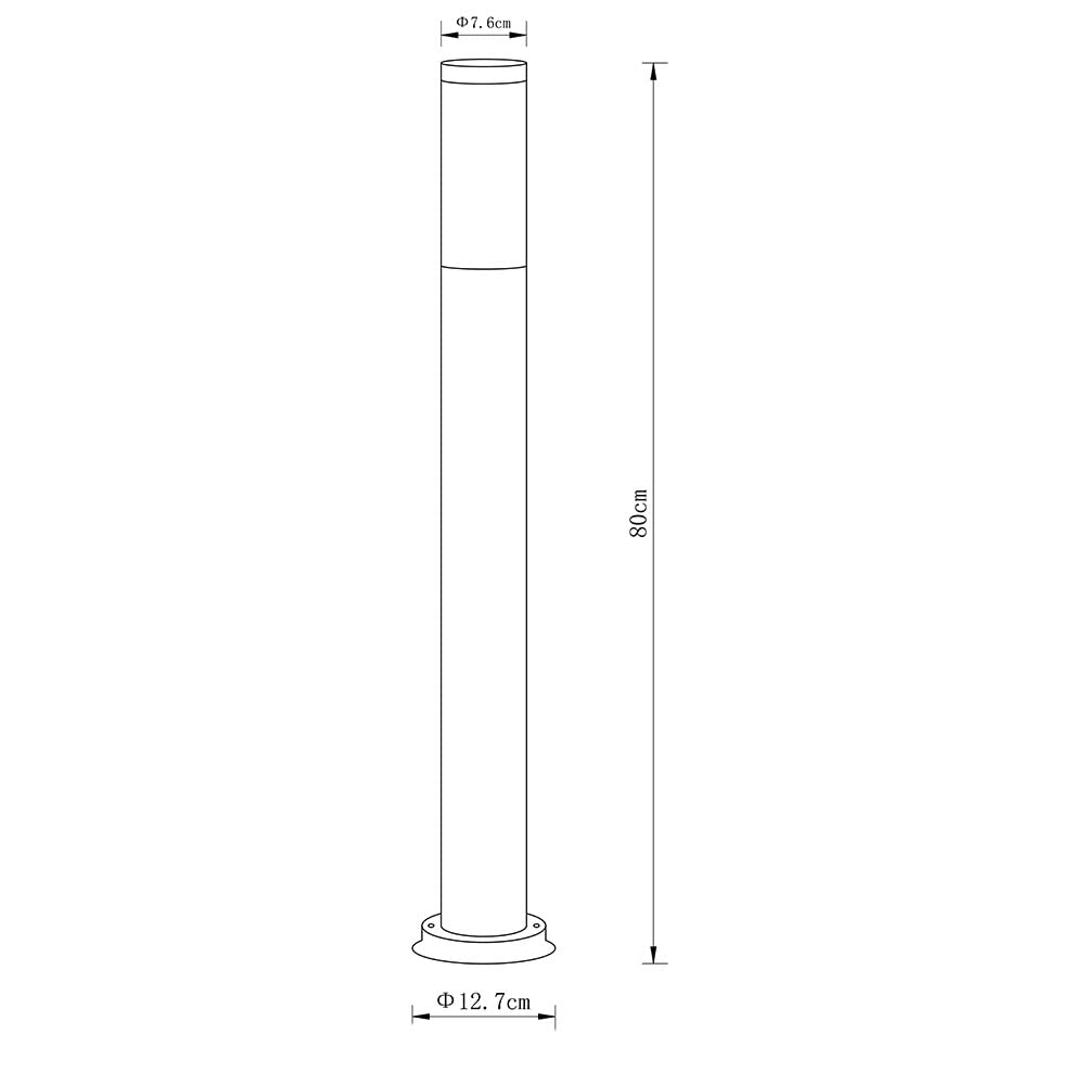 LED Standleuchte Außenbeleuchtung Sockelleuchte rauch anthrazit Außen Garten Stehlampe, Edelstahl Kunststoff, 1x 7W 630Lm warmweiß, DxH 7,6x80 cm, 3er Set
