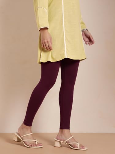 Image of TWIN BIRDS Super Stretchable Cotton Elasthane Fabric Ankle Length Leggings for Women