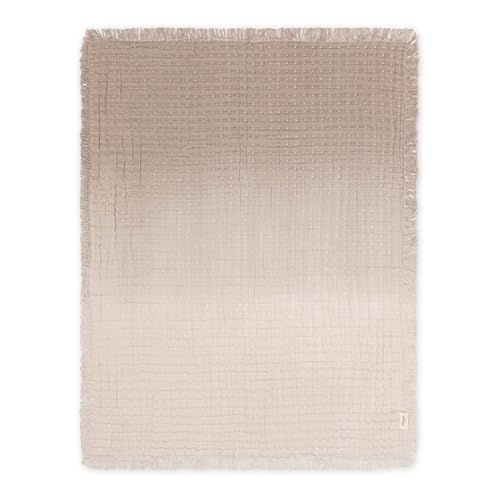 Crane Baby Multi-Layer Muslin Baby Blanket, 100% Cotton Baby Blankets, Grey Ombre Design, Nursery Swaddling Blankets for Newborns, 30" x 40", Warm and Breathable Stroller Blankets for Babies