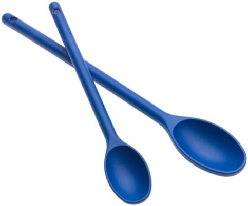 MIU France Set of 2 Blue Nylon Mixing Spoons, 12-Inch and 15-Inch