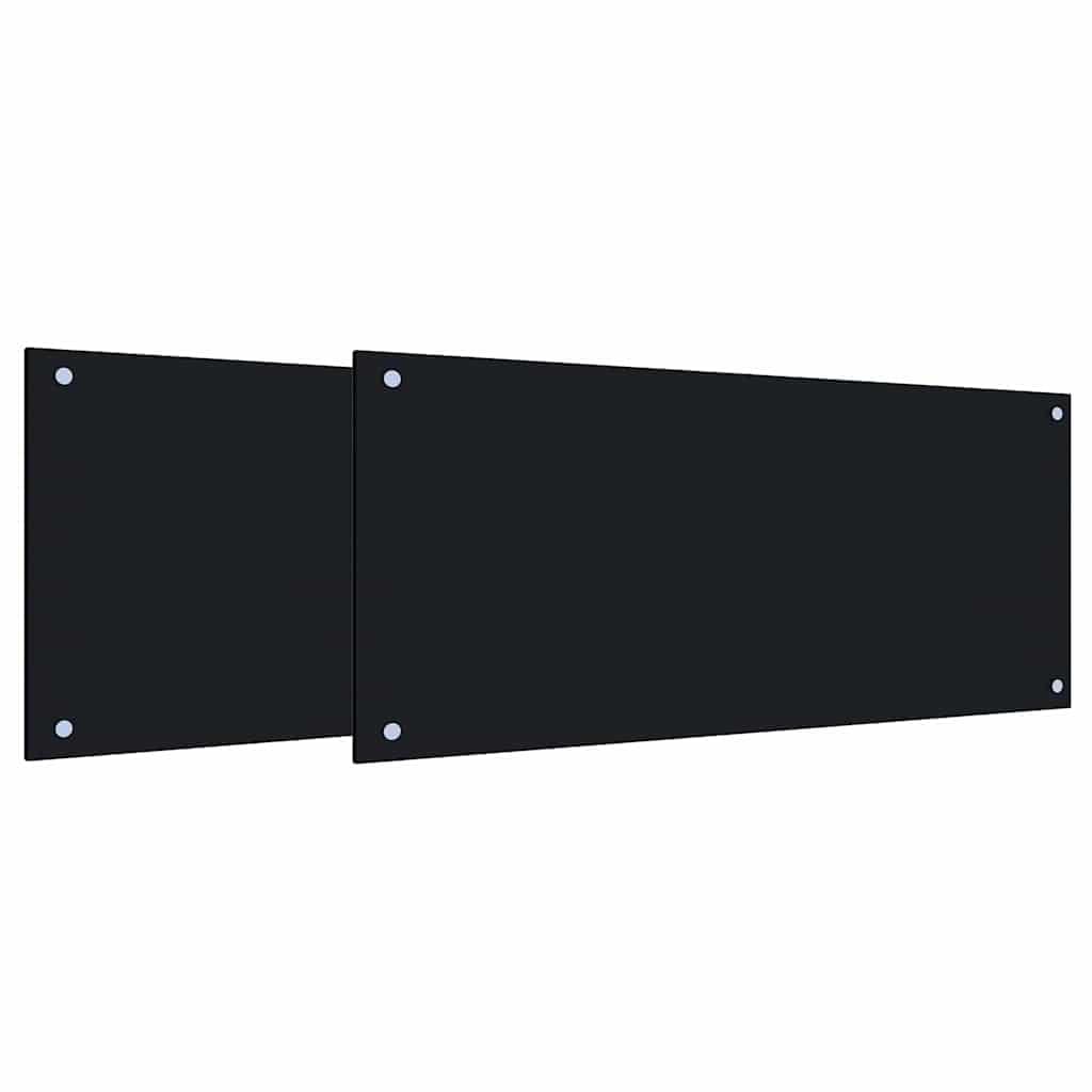Generisch Küchenrückwand 2 pcs Schwarz 90 x 40 cm Gehärtetes Glas,Heim & Garten,Küche & Esszimmer,Küchenhelfer & -utensilien-3415437