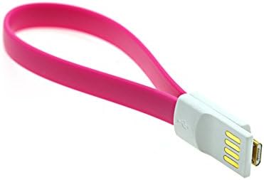 VOJO Magnetic Short Micro USB Cable [Pink], Tangle-Free High Speed USB 2.0 Male A to B Sync & Charging Cord for Android, External Battery Pack, Cameras and More