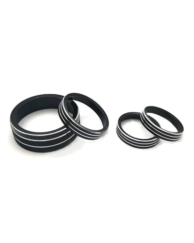 Temperature Adjustment Knob Air Conditioner Audio Switch Trim Ring/Four-Wheel Drive Knob Trim Ring Climate Control HVAC (Silver)