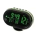 Wying Store Termometr samochodowy zegar cyfrowy zegar samochodowy PROWADZONY Oświetlony Auto Dual Temperature Woltmeter Voltmeter Tester 12V Wejście 24V (Color Name : Green)