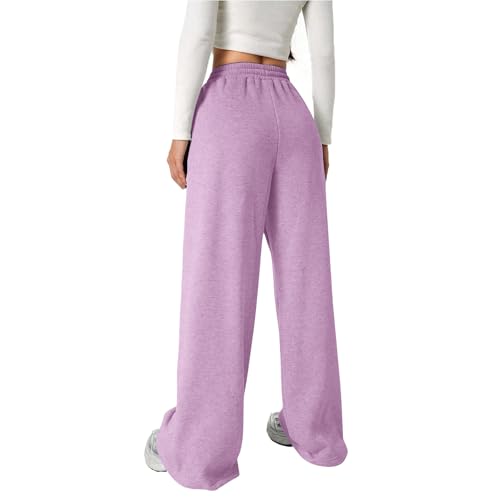 Girls Baggy Sweatpants with Bows Cute Wide Straight Leg Sweat Pants Y2k Aesthetic Joggers with Pockets Preppy Clothes3
