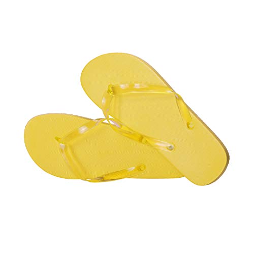 EBuyGB Womens Unisex Adult's Flip Flops Bright Foam Summer Sandals Beach Holiday Pool Footwear, Yellow, 5/6 UK EU
