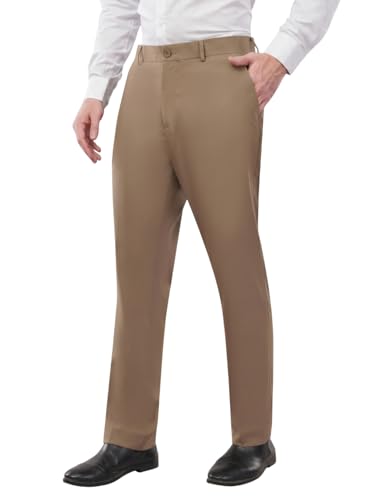Image of SaintX Men's Regular Fit Formal Trousers | Wrinkle Resistant | Easy Care | Stretchable Triple Blend Fabric | Everyday Office & Business Wear | Comfortable & Breathable Work Wear