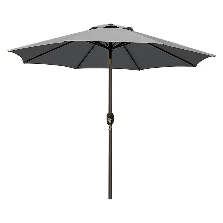 Bricozone Ombrellone Da Giardino Spiaggia Air-Vent Antivento Portatile Mare Protezione Anti UV Parasole A Manovella Per Esterni Terrazza Balcone Poliestere Impermeabile Inclinabile in Alluminio 2.7 M