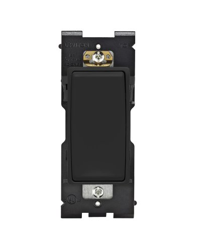 Leviton Renu Switch for Single Pole Applications, 15A-120/277VAC, RE151-OB, Onyx Black
