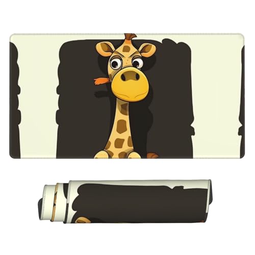 Tapis de bureau étendu girafe pour ordinateur portable et écriture douce