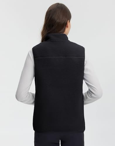 Pioneer Camp Women's Sherpa Fleece Vest, Warm Fuzzy Fleece Vest Sleeveless Casual Outerwear Jacket with 3 Zip up Pockets3