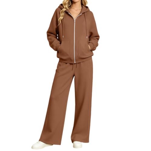 Chándal para mujer de dos piezas con sudadera de cremallera y pantalones de chándal